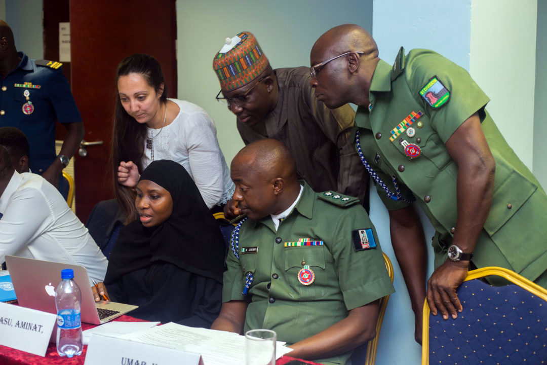 Nigeria workshop with military prosecutors.